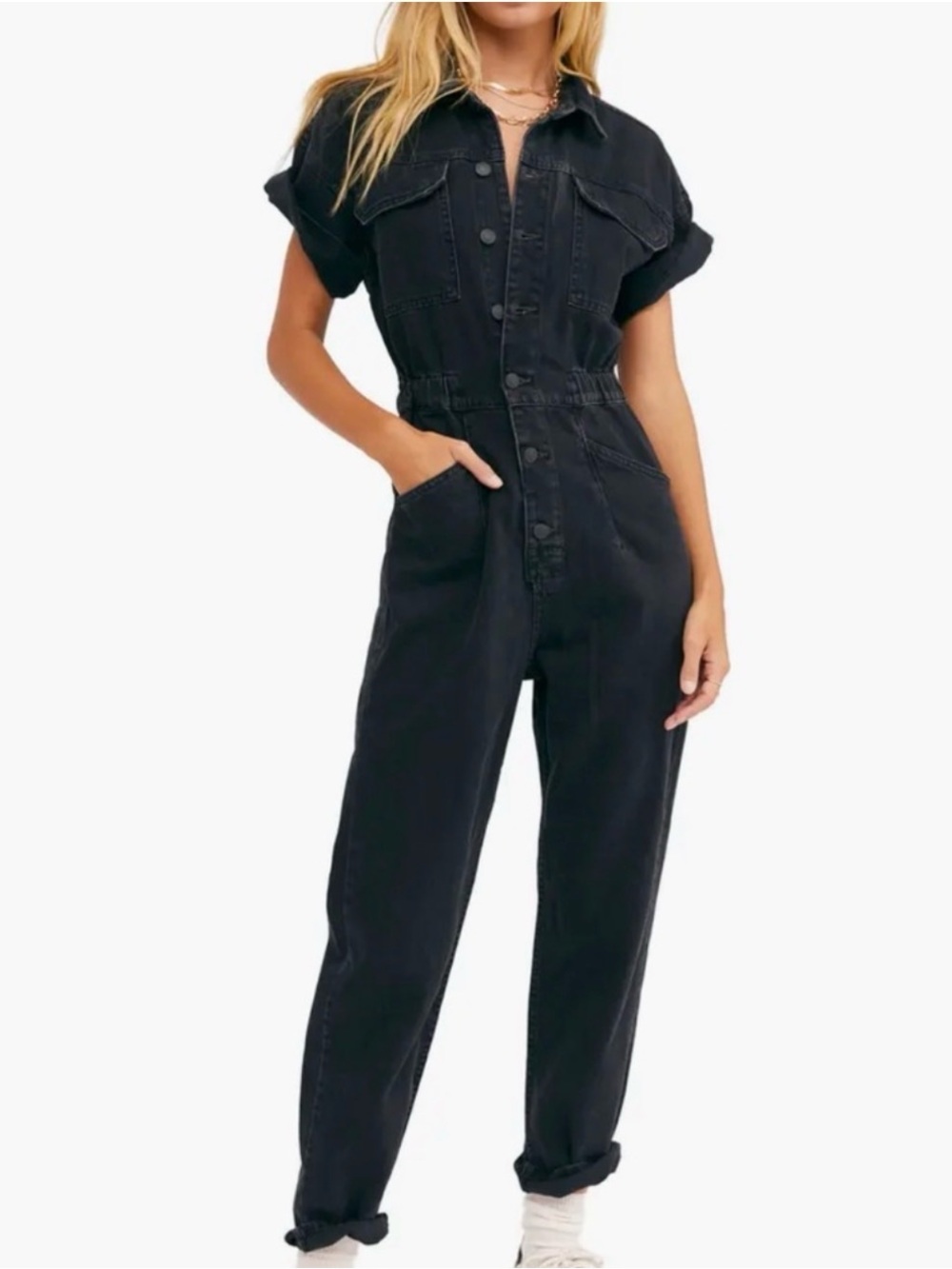 Free People We The Free Marci Denim Jumpsuit
